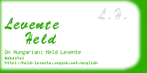 levente held business card